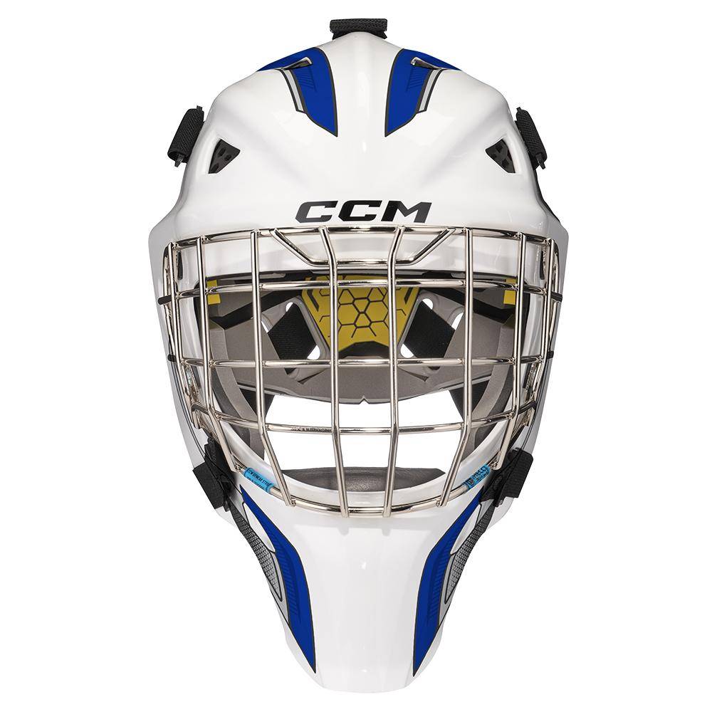 CCM Goaliemaske Axis F5 Senior weiss-royal