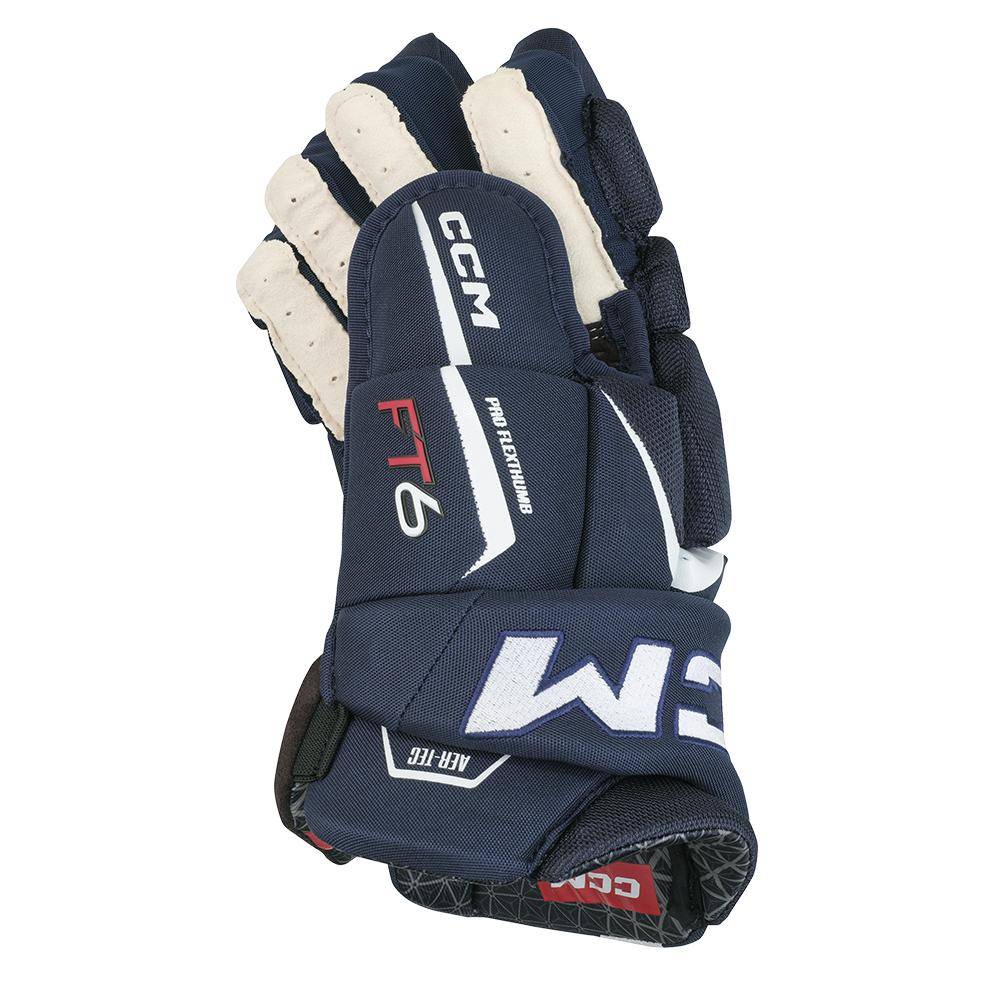 CCM Jetspeed FT6 Handschuhe Junior SCHWARZ-WEISS, 12
