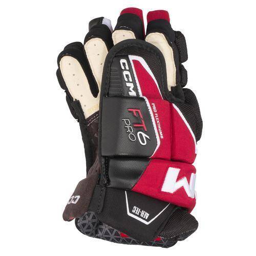 CCM Jetspeed FT6 Pro Handschuhe Junior schwarz-rot-weiss, 12