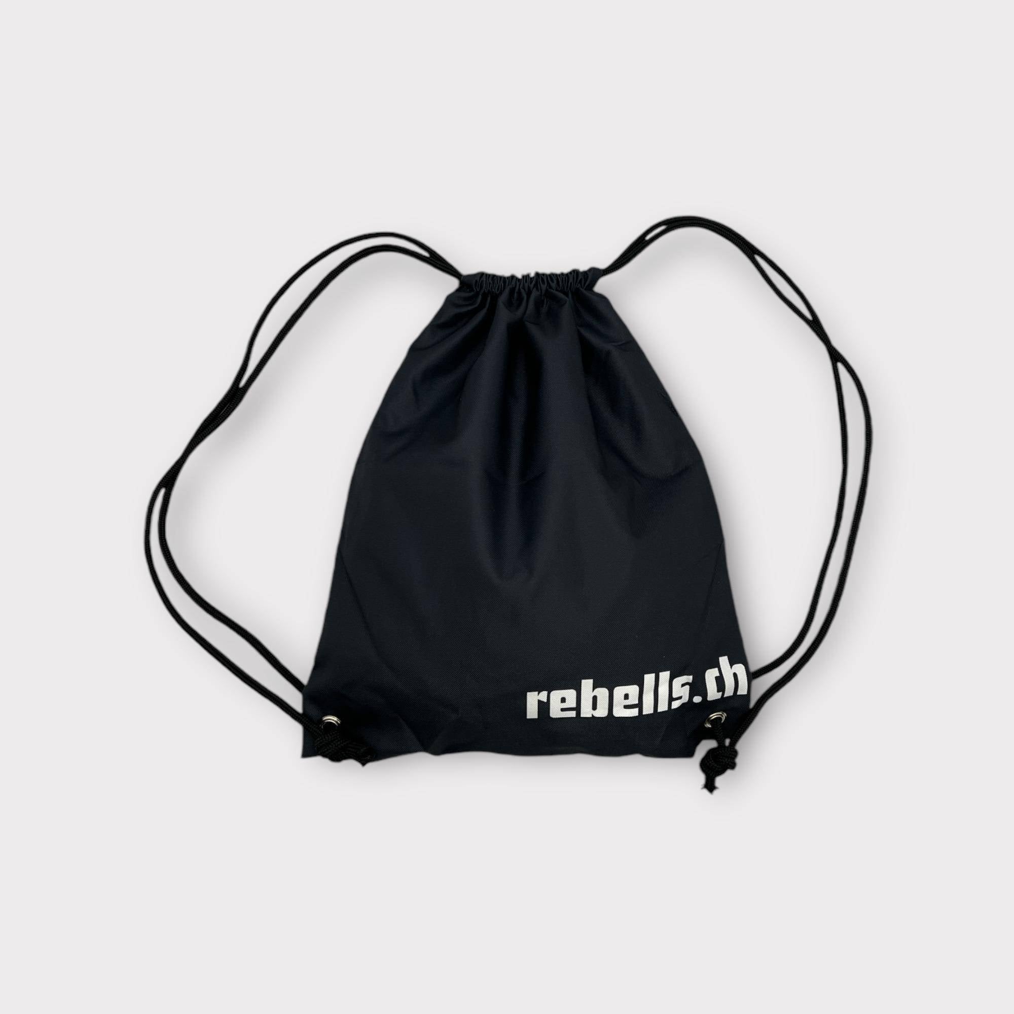 Rebells Rucksack mit Logo beidseitig Gym Bag Schwarz