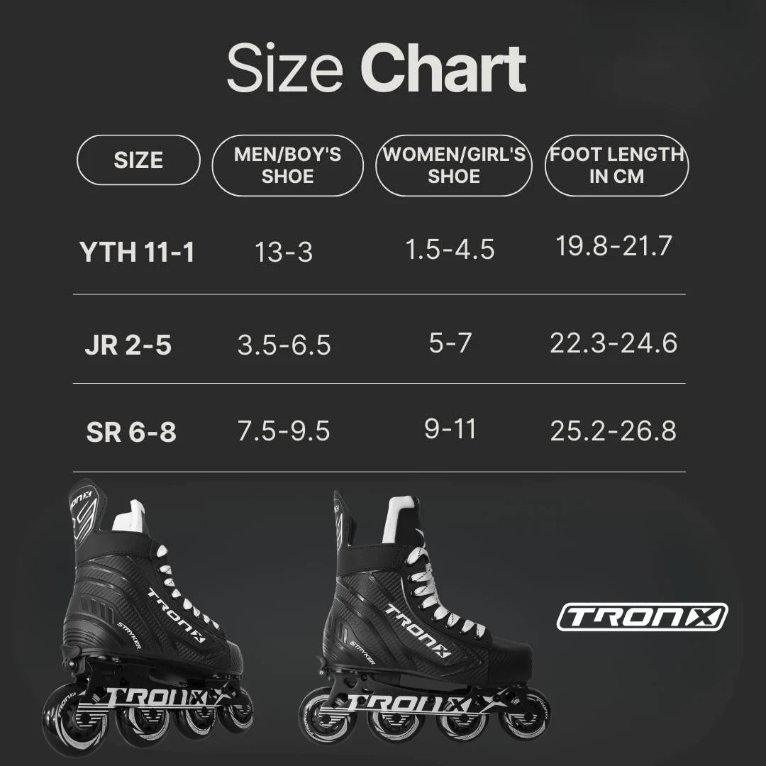 TronX Stryker adjustable inline skates, Junior 2-5