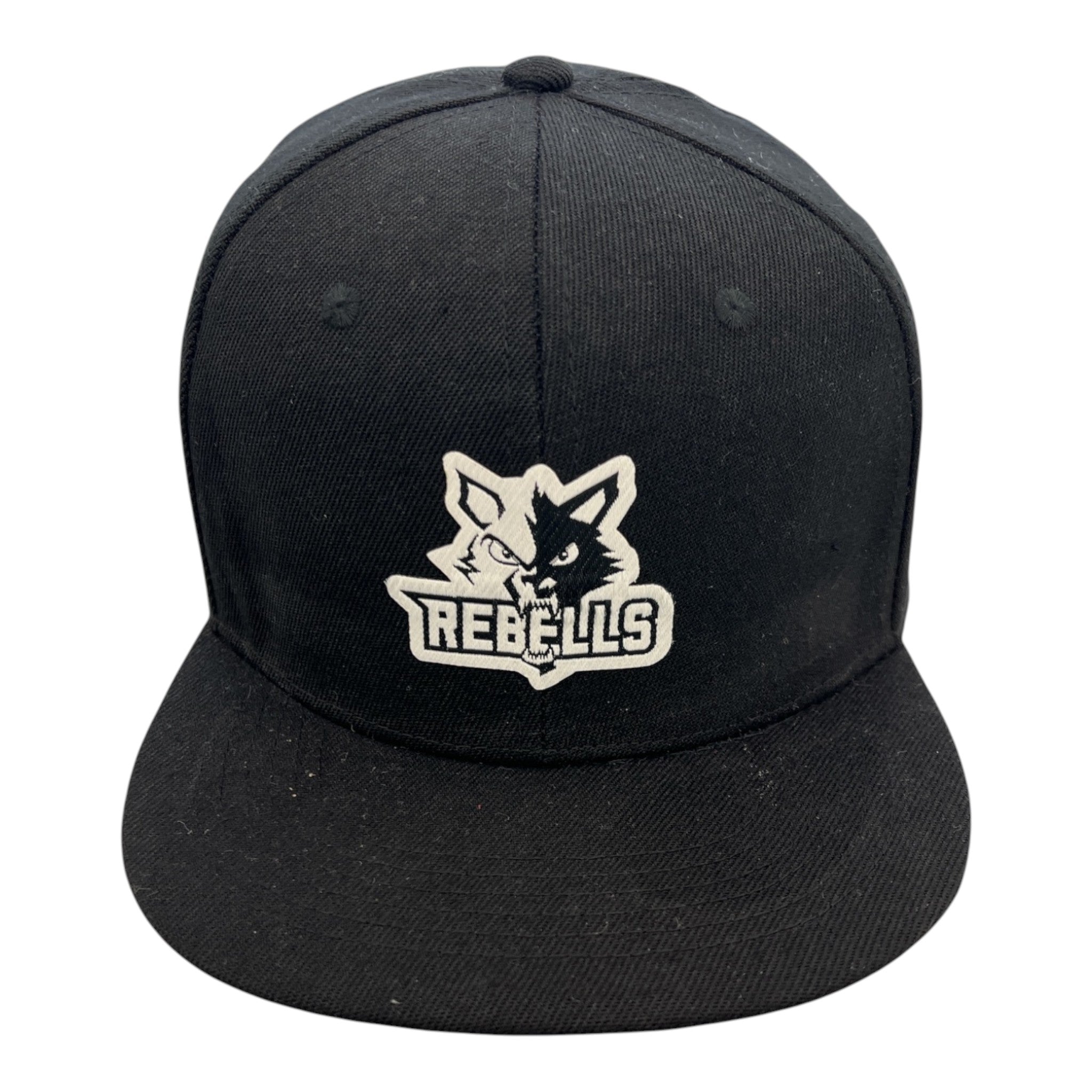 Rebells Cap Flat Brim mit Logo Cap Bank Schwarz