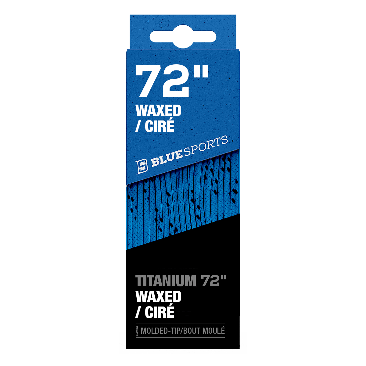 Schuhbändel gewachst TITANIUM Blau/Schwarz