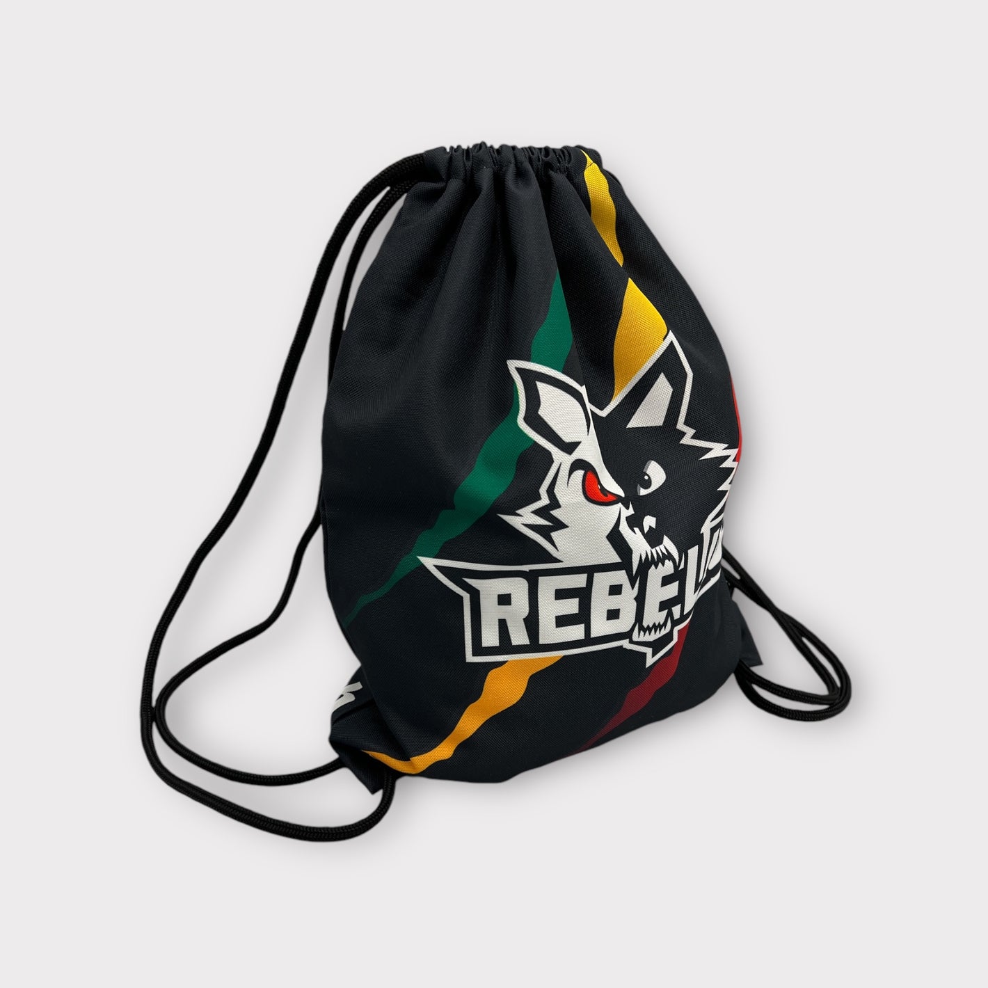 Rebells Rucksack mit Logo beidseitig Gym Bag Schwarz