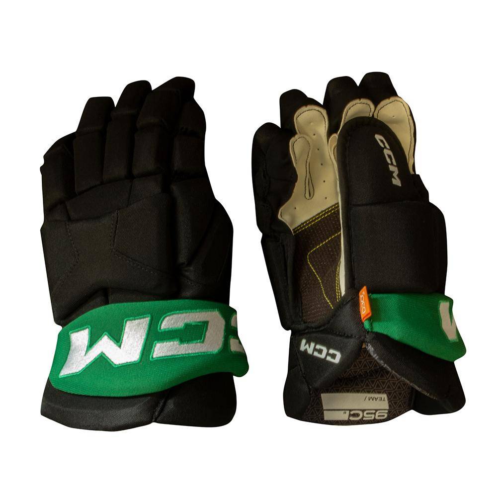 CCM 95C Handschuhe Junior Schwarz / Grün, 10