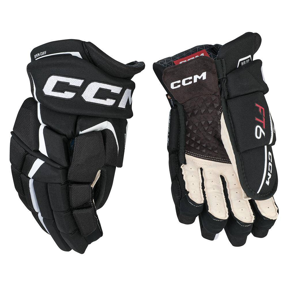 CCM Jetspeed FT6 Handschuhe Junior SCHWARZ-WEISS, 10