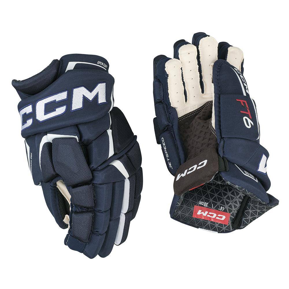 CCM Jetspeed FT6 Handschuhe Junior SCHWARZ-WEISS, 10