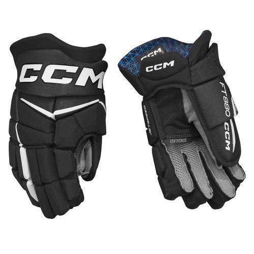 CCM Jetspeed FT880 Handschuhe Junior SCHWARZ-WEISS, 10