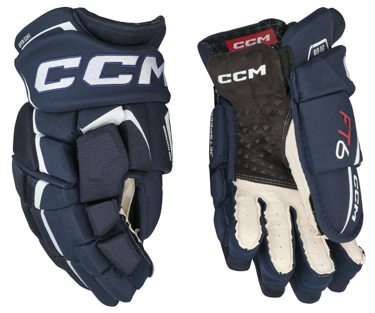 Gants CCM Jetspeed FT6 Senior 20.70101 MARINE-BLANC