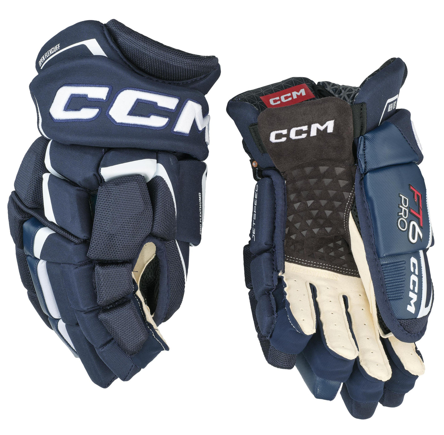 Gants CCM Jetspeed FT6 PRO Senior 20.70099 MARINE-BLANC