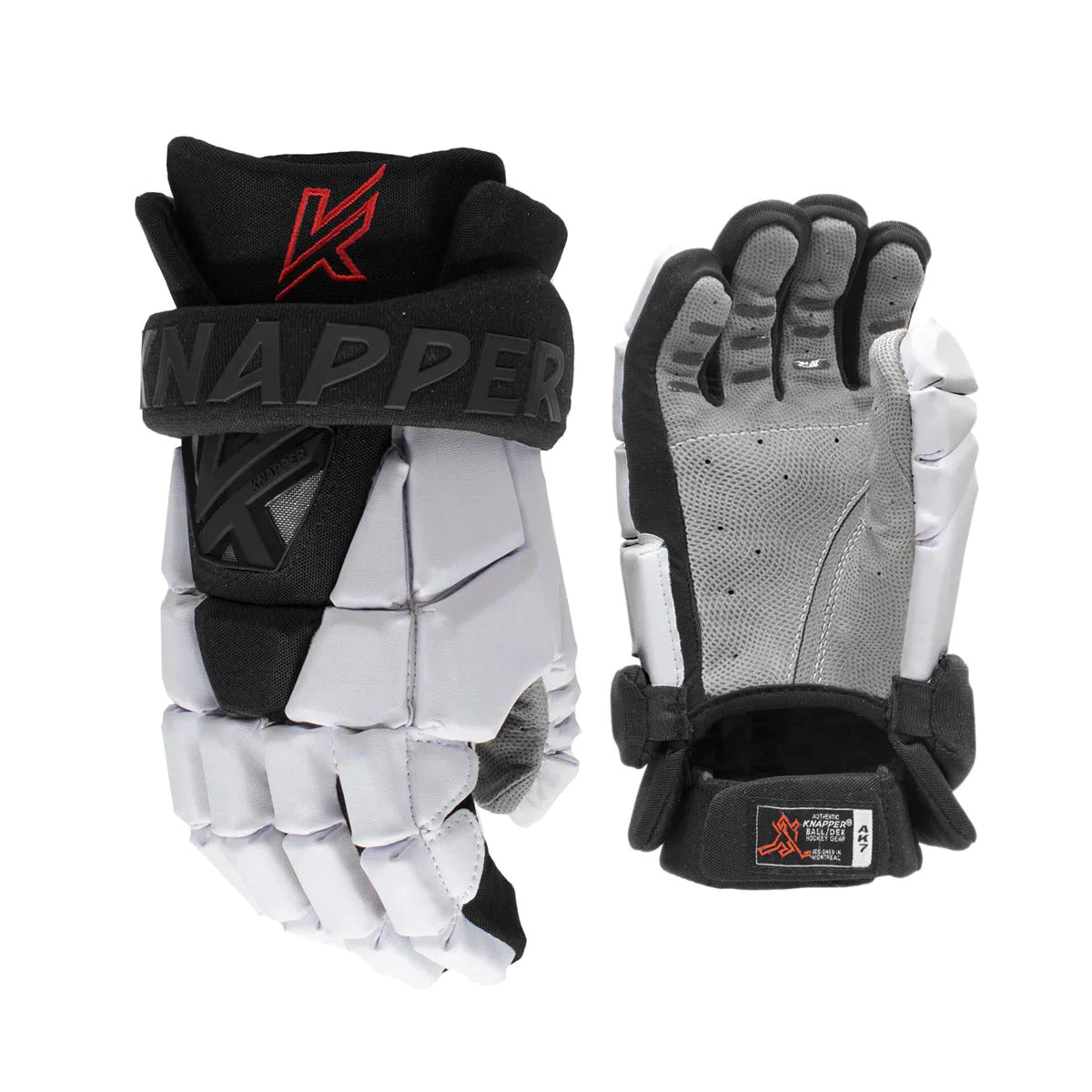 KNAPPER AK7 Streethockey Handschuhe G007HAB Schwarz&Weiss